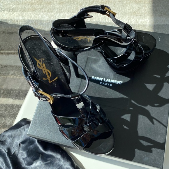Saint Laurent TRIBUTE PLATFORM SANDALS PATENT US 6 - Picture 14 of 16